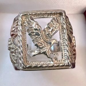 Black hills gold flying eagle ring size 10 12ct gold and sterling silver ring